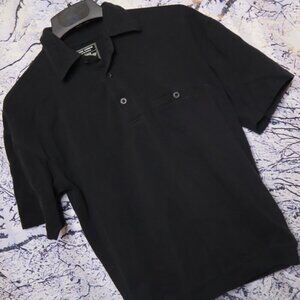 BLACK PIQUE POLO M Safe Harbor Classic Neutral Basic Office Work Golf Tennis